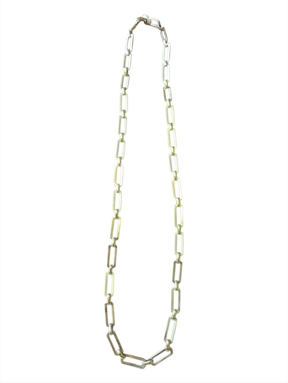 Vintage Monet Gold Tone Paperclip Chain Necklace 24 Inch Signed